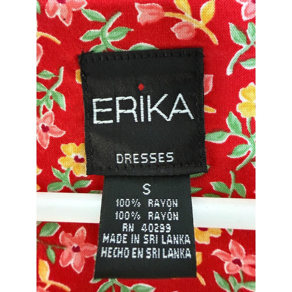 Vintage 90s Cottagecore Floral Rayon Midi Dress Small | Coquette Milkmaid Garden - Picture 5 of 6